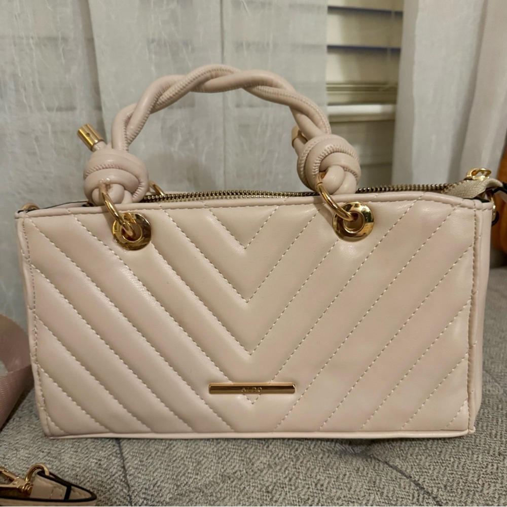 Aldo Cream Quilted Mini Bag EUC
